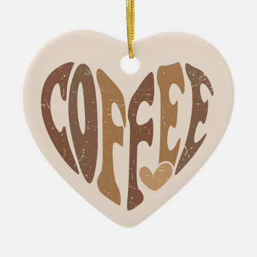 Het hart van de koffieliefhebber keramisch ornament (Voorkant)