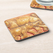 Het hart van de kudde: Elephant Family Portrait Bier Onderzetter (Linkerzijde)