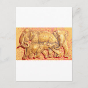 Het hart van de kudde: Elephant Family Portrait Briefkaart