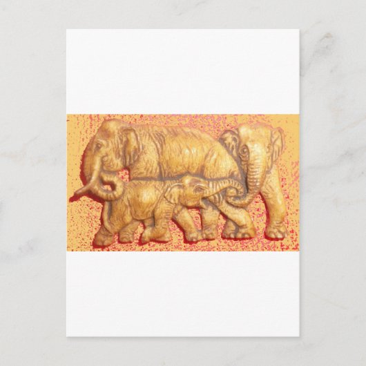 Het hart van de kudde: Elephant Family Portrait Briefkaart (Voorkant)