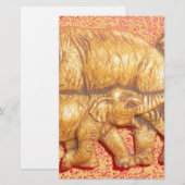 Het hart van de kudde: Elephant Family Portrait Briefpapier (Voorkant / Achterkant)