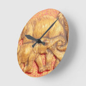 Het hart van de kudde: Elephant Family Portrait Ronde Klok (Hoek)