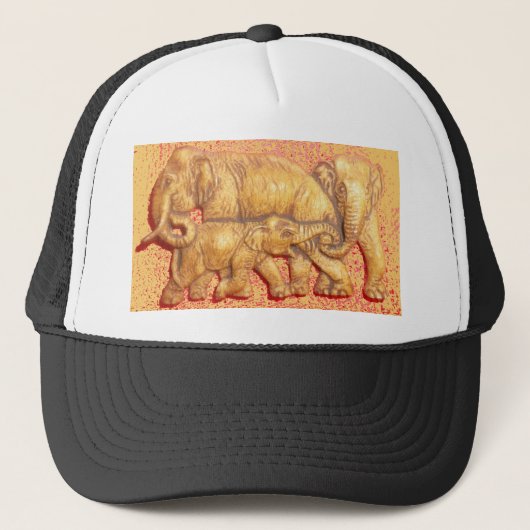Het hart van de kudde: Elephant Family Portrait Trucker Pet (Voorkant)