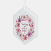 Het hart van de leerkracht bloeit glas ornament (Voorkant links)