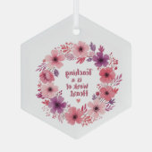 Het hart van de leerkracht bloeit glas ornament (Achterkant)