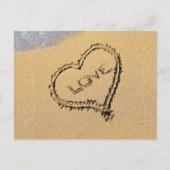 Het hart van de liefde in het zand Briefkaart (Voorkant)