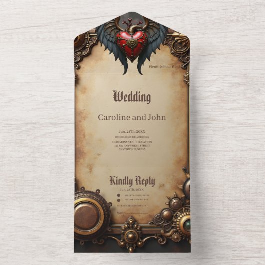 Het hart van de mechanica, all in one uitnodiging (Binnen)