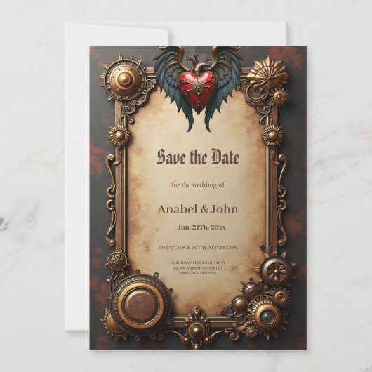 Het hart van de mechanica save the date (Voorkant)