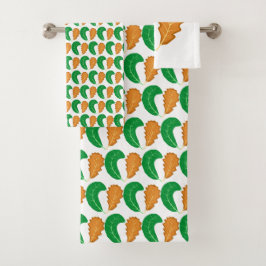 Het hart van de natuur Groene en bruine bladeren Bad Handdoek