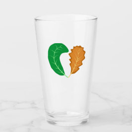 Het hart van de natuur Groene en bruine bladeren Glas