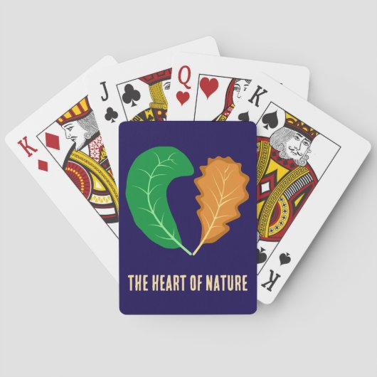 Het hart van de natuur Groene en bruine bladeren Pokerkaarten (Achterkant)