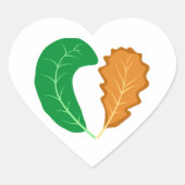 Het hart van de natuur Groene en bruine bladeren Sticker (Voorkant)