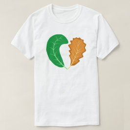 Het hart van de natuur Groene en bruine bladeren T-shirt