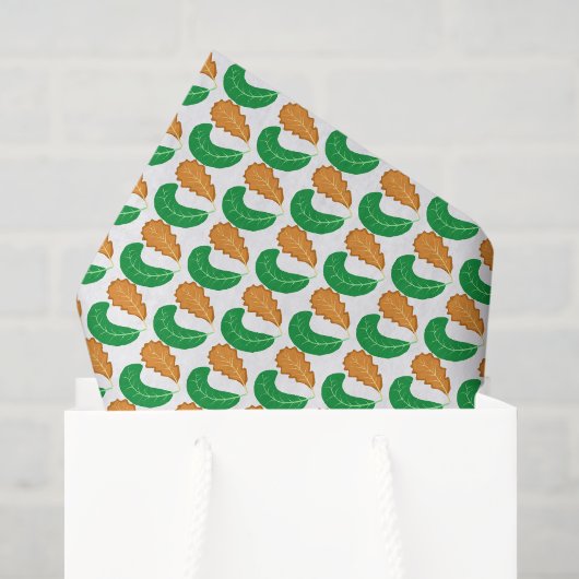 Het hart van de natuur Groene en bruine bladeren Tissuepapier (Cadeauzakje)