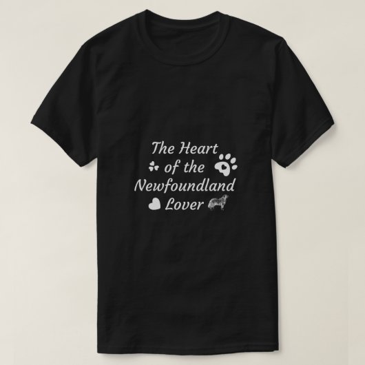 Het hart van de Newfoundland-liefhebber T-shirt (Design voorkant)