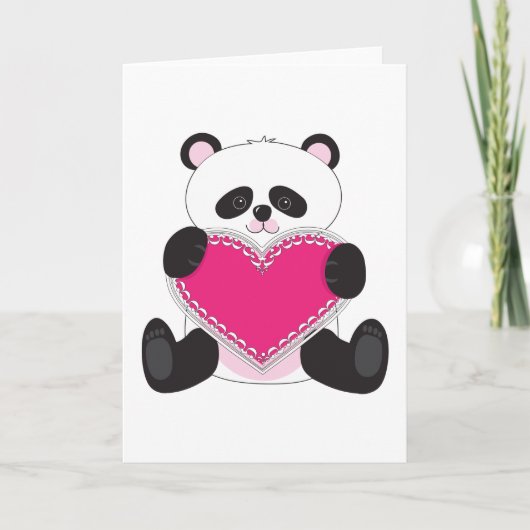 Het Hart van de panda Feestdagen Kaart (Voorkant)