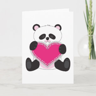 Het Hart van de panda Feestdagen Kaart