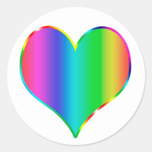 Het hart van de regenboog ronde sticker