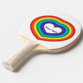 Het hart van de regenboog tafeltennisbatje (Voorkant Gekanteld)