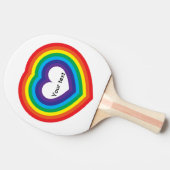 Het hart van de regenboog tafeltennisbatje (Zijkant)