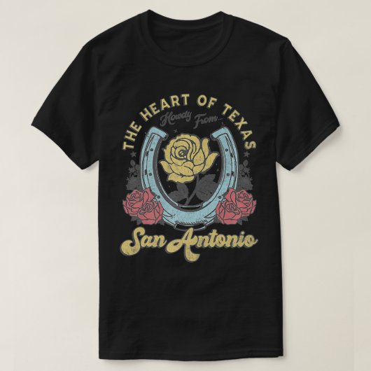 Het hart van de Rozen van Teas San Antonio Prem T-shirt (Design voorkant)