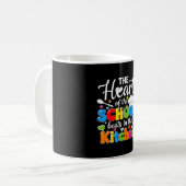 Het hart van de school klopt in de keuken terug koffiemok (Voorkant links)