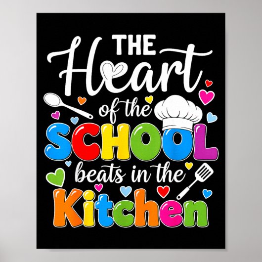 Het hart van de school klopt in de keuken terug poster (Voorkant)