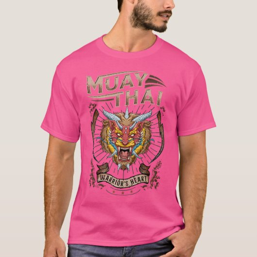 Het hart van de Thai Boxing Warrior Muay Thai en L T-shirt (Voorkant)