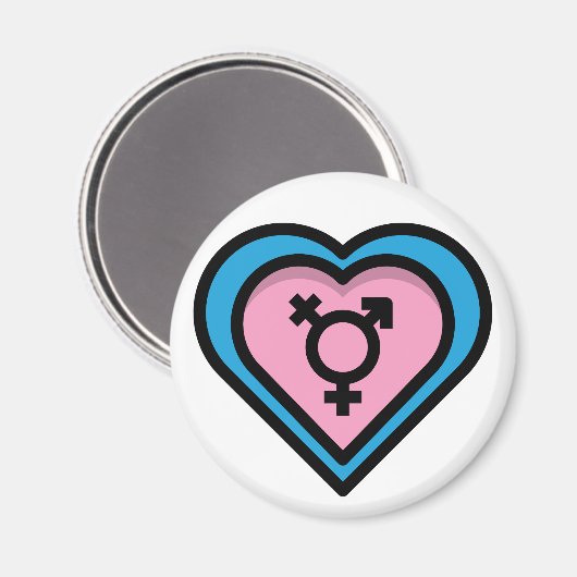 Het hart van de Trans Pride Magnet (Voorkant / Achterkant)