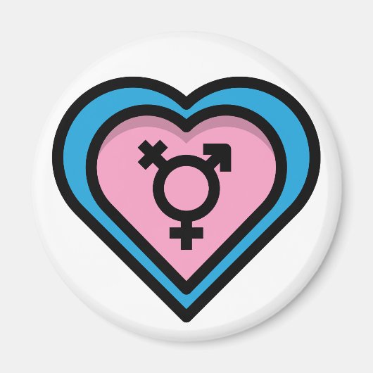 Het hart van de Trans Pride Magnet (Voorkant)