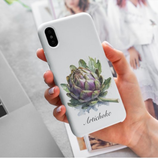 Het hart van de tuin: artisjok in Waterverf Case-Mate iPhone Case