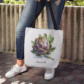 Het hart van de tuin: artisjok in Waterverf Tote Bag