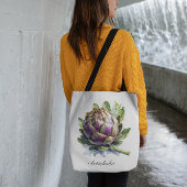 Het hart van de tuin: artisjok in Waterverf Tote Bag