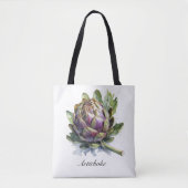 Het hart van de tuin: artisjok in Waterverf Tote Bag (Voorkant)