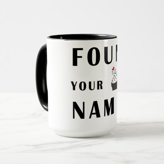 Het hart van de vinger mok (Voorkant links)