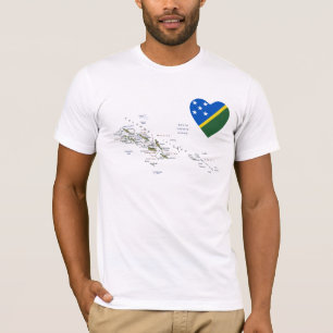 Het Hart van de Vlag van de Salomon Eilanden en de T-shirt