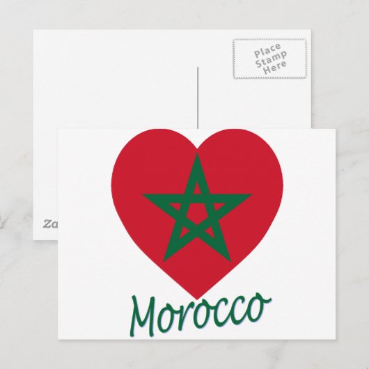 Het Hart van de Vlag van Marokko Briefkaart (Voorkant / Achterkant)