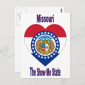 Het Hart van de Vlag van Missouri Briefkaart (Voorkant / Achterkant)