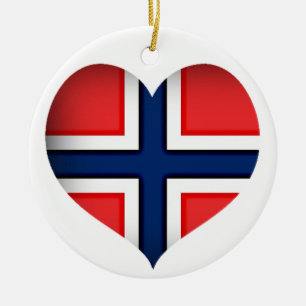 Het Hart van de Vlag van Noorwegen Keramisch Ornament