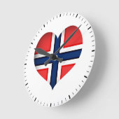 Het Hart van de Vlag van Noorwegen Ronde Klok (Hoek)
