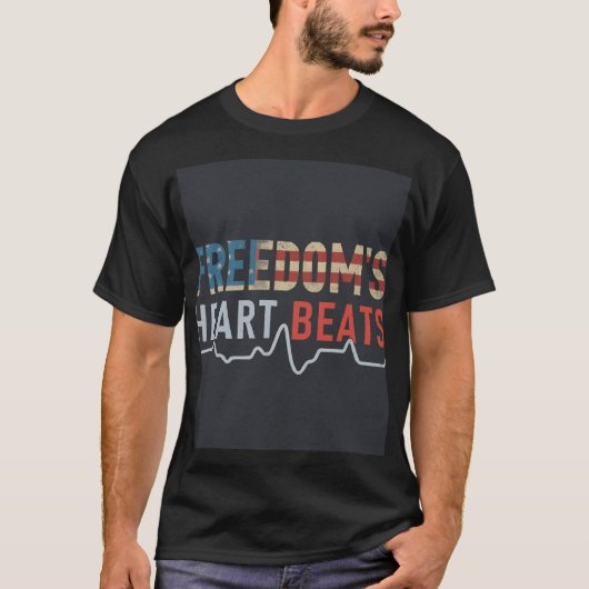 Het hart van de vrijheid slaat t-shirt (Voorkant)