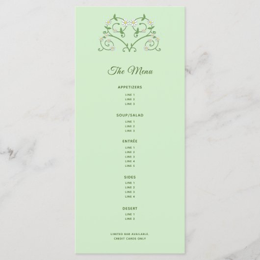 Het Hart van de wijn op het Munt Menu van de multi (Voorkant)