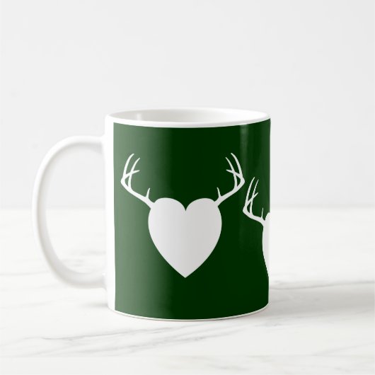 Het hart van Deer Hunting Antlers Koffiemok (Links)