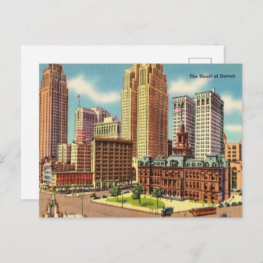 Het hart van Detroit Briefkaart (Voorkant / Achterkant)