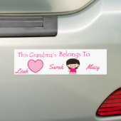 Het hart van deze oma behoort tot bumpersticker (Op auto)