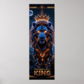 Het hart van een King Poster - Glowing Cyber Lion (Voorkant)