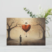 Het hart van een man: Schrijf je brief - Valentijn Feestdagenkaart (Staand voorkant)