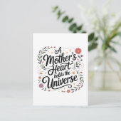 Het hart van een moeder omvat het universum briefkaart (Staand voorkant)