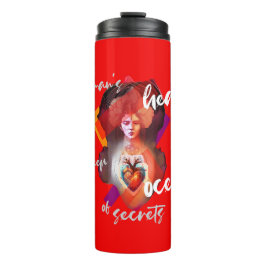 Het hart van een vrouw rood thermosbeker