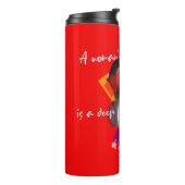 Het hart van een vrouw rood thermosbeker (Gedraaid links)